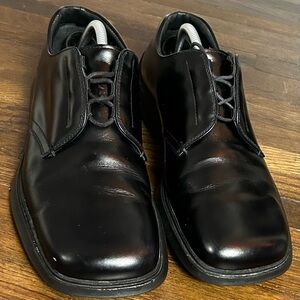 Men's Prada black brushed derby square toe Dress Shoes